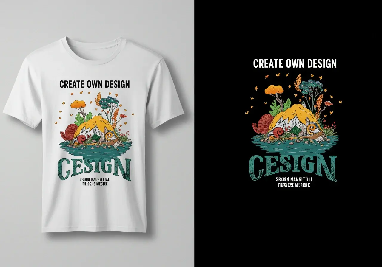 Polera con diseño de montañas